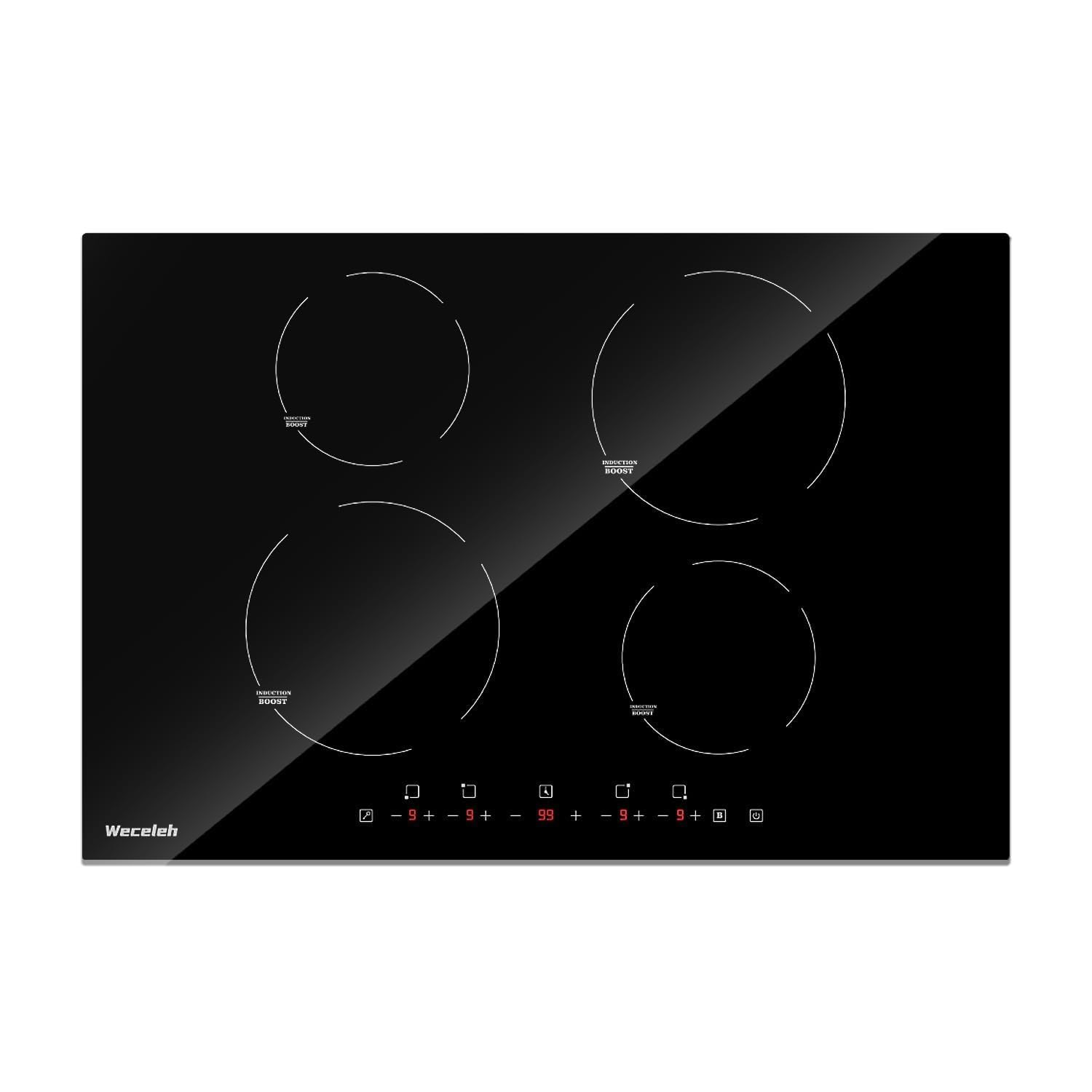 Buy Weceleh 30 Induction Cooktop with 4 Burner, Electric Cooktop 7000W