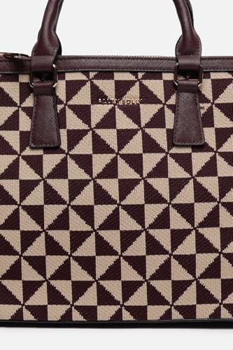 Image of Allen Solly Womens Geometric dark-brown HANDBAG