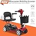 20 Miles 4 Wheels Mobility Scooter for Seniors/Adults Up to 300LBS,350W Electric Wheelchair Detachable Lithium Battery,Dual Baskets,Rotating Seat,with Taillight, USB Charging, Red 18AH