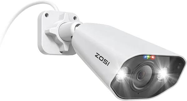 ZOSI 4K PoE Add-on Camera with Person Vehicle Detection, 2 Way Audio, Color Night Vision, Light Siren, 8MP Weatherproof Outdoor Indoor Home Security Bullet Cam, Only Compatible 4K POE NVR