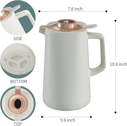 Miniatura 3 de Termo de café, jarra de café térmica, olla térmica de doble vacío, hervidor de agua caliente, tetera de té, termo de té, calentador de café para