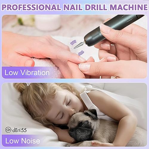MAYCREATE® Nail Drill Machine with Drill Bit 3 Speeds USB Nail Drill Machine for Acrylic Gel Nail, Salon Nail Drill Machine Portable Manicure Pedicure Drill for Nair Art, DIY... - Image 6