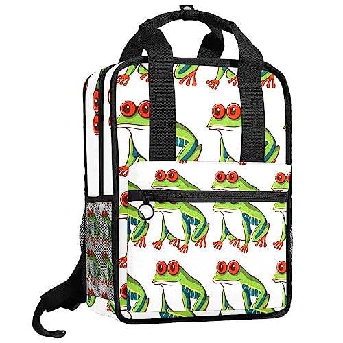 Sac à dos garçons filles motif grenouille multicolore 35.5x26x12 cm