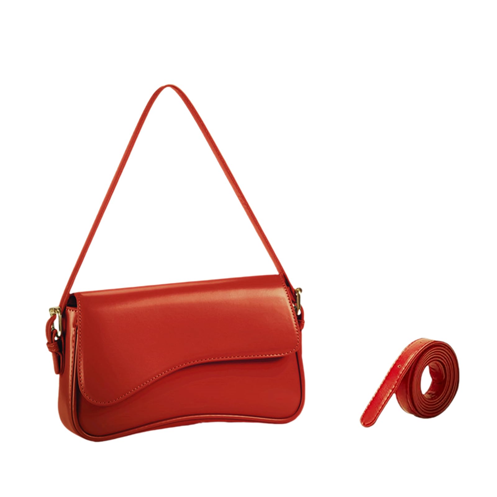 IAUGO Shoulder Bag for women,Waterproof PU Clutch Purses Handbag with 2 Detachable Strap Crossbody Bags for Travel/Shopping