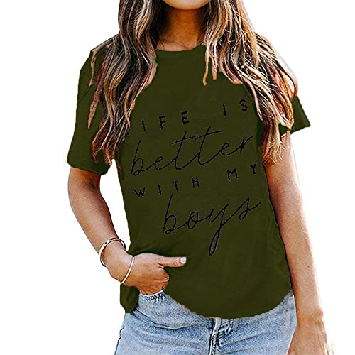 Life-is-Better-with-My-Boys-Women-Funny-Mom-Gift-Shirts-Graphic-Summer-Short-Athletic-Casual-Workout-Tops
