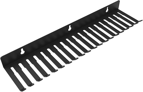 Soporte de acero para montaje en pared, organizador de cables, almacenamiento de cables con 19 ranuras para cables de 5.5 a 0.374 in de ancho para