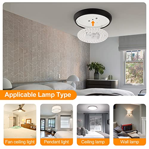 Leelike 2 Pack Led Light Engine Retrofit Kit, 6.69In 36W 3200Lm, 3Cct 3000K/4000K/5000K Dimmable, Ceiling Fan Light Kit, Led Retrofit Panel Board For Ceiling Flush Light #TOP2