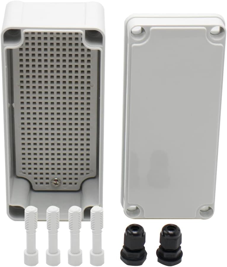 MAKERELE Waterproof Electrical Box Outdoor Junction 7.08”3.15”2.76” (1808070mm) Outdoor Watertight DIY Electronics Enclosure with 2 NPT 1/4” Glands
