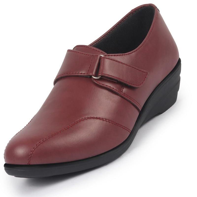 Image of FAUSTO Women's Outdoor Fashion Hook and Loop Platform Heel Wedges