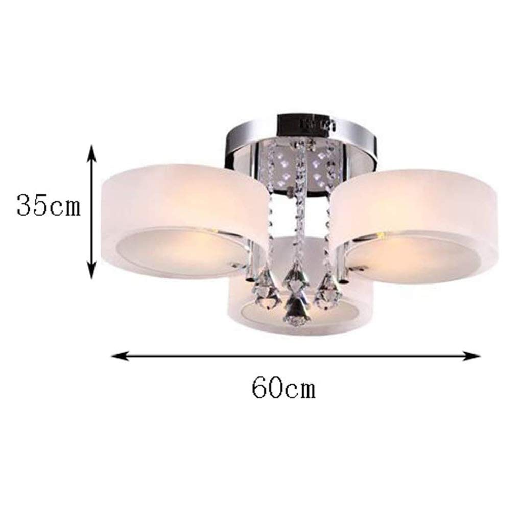 Plafoniera Moderna A Cerchio Con Cristalli K9 E Acrilico - Lampadario Per Camera Da Letto E Soggiorno - 2