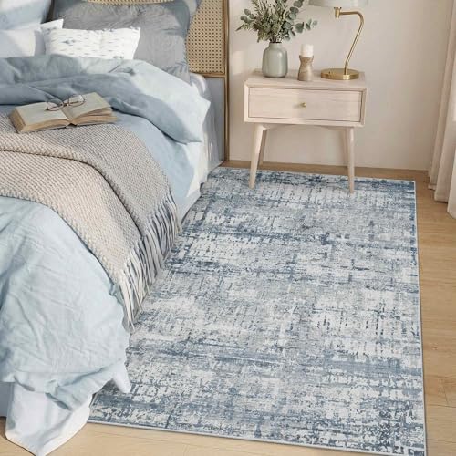 Rugxara 3x5 Entryway Rug,Blue Washable Bedroom Area Rug