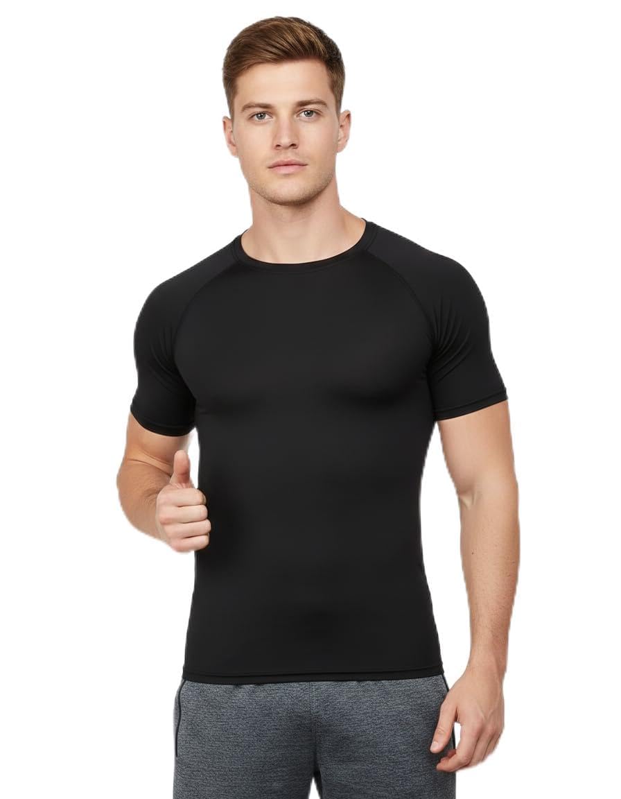 Mens Half Compression T-Shirt for Gym Workout | Stretchable Quick-Dry Activewear | Sports Running Top for Fitness, Yoga, Training & Exercise-image-38