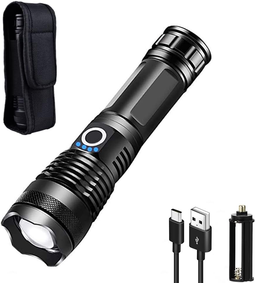 ULTRAFIRE WF-502B 1000 Lumen Tactical Flashlight With Holster - Single Mode, IPX6 Waterproof, Aluminum Alloy