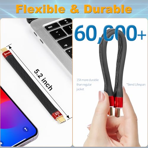 Câble USB4 8K 60Hz haute performance Thunderbolt 4 court 240W USB C robuste - 6