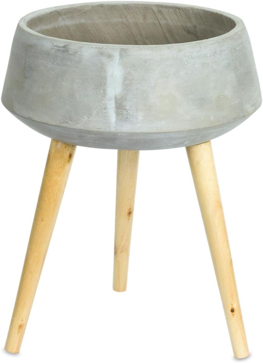 Melrose Modern Home Decorative Planter on Legs 13.25" x 17.5"H Cement