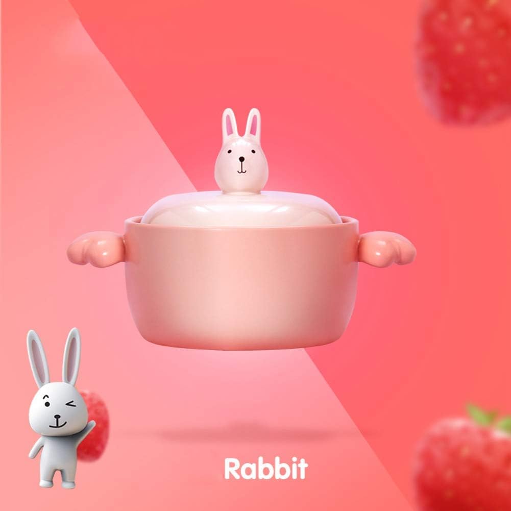 漫画のキャセロールスープセラミック鍋高温粘土鍋 鮮やかな動物のふたパンダウサギ