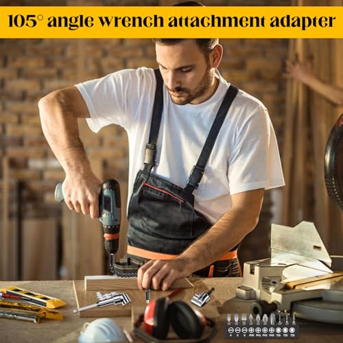 Oneroomone 13 Pieces Adapter for Angle Screwdriver 105 Degree Angle Drill Adapter Hex, Angle Screwdriver Attachment - Image 2