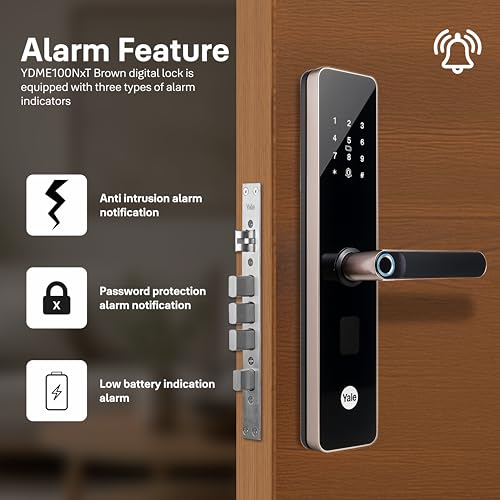 Image of Yale YDME 50 NxT Smart Door Lock | Biometric Fingerprint, PIN, RFID & Mechanical Key | Digital Door Lock for Home & Office