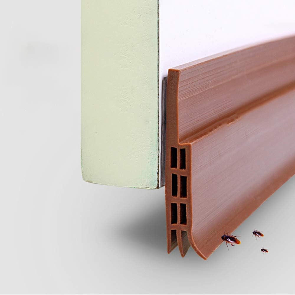 Door Bottom Seal Strip Silicone,2" W x 39" L,Brown