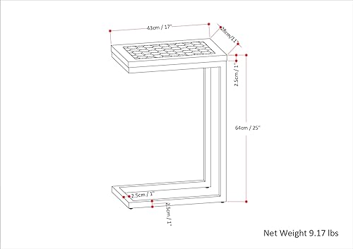 Miniatura 3 de SIMPLIHOME Davisville - Mesa auxiliar rectangular estilo bohemio C de madera maciza de mango de 11 pulgadas de ancho, totalmente montada para sala