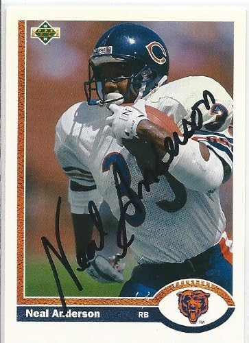 1991 Neal Anderson Signed Upper Deck Football Card #244, A COA will be included autographed Chicago Bears