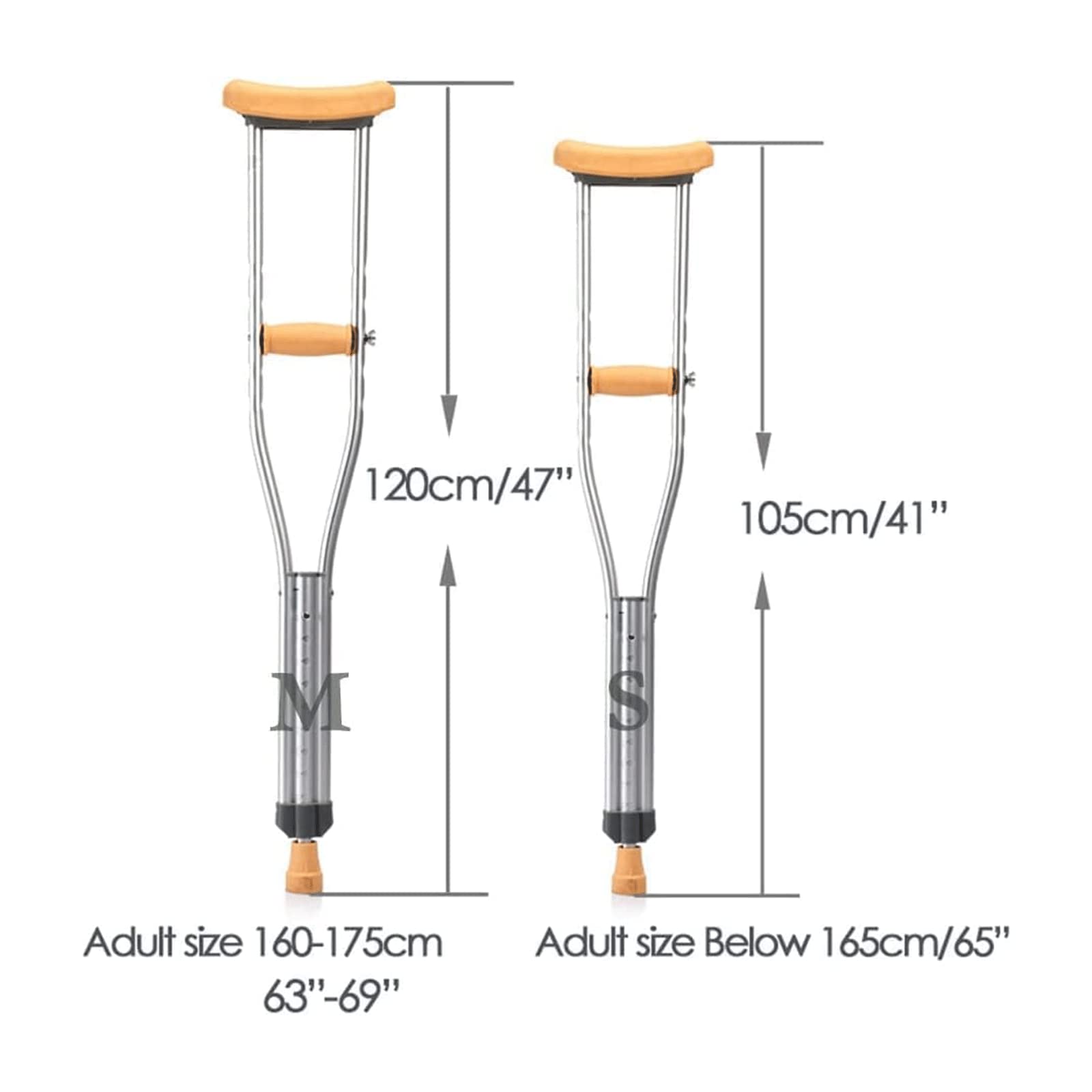PAASHE Muletas de Aluminio de 2 uds., Bastones para Caminar bajo el Brazo de Altura Ajustable, bastón médico para Caminar bajo el Brazo para Adultos, muleta ergonómica