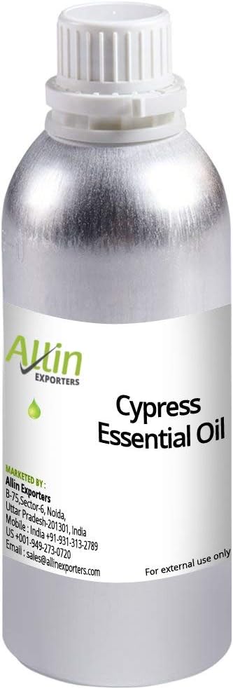 Allin Exporters Cypress Essential Oil Pure Natural, Undiluted Therapeutic Cypress Essential Oil for Skincare & Haircare Aromatherapy (250 ML)