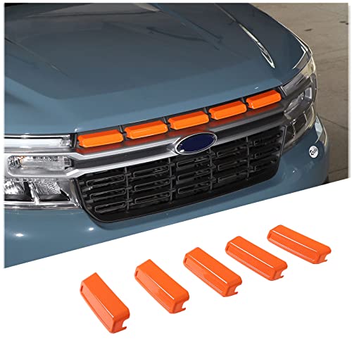 Image of Car Front Bumper Grille Covers Compatible with Ford Maverick 2022 Car Front Grille Mesh Inserts Trim Cover Front Grill Mesh Inserts Clip-in Grille Guard Car Air Inlet Vent Grille Cover ABS Accessories