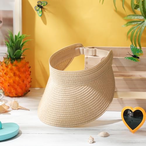 Gorra visera de sol para mujer con ala ancha miniatura 3
