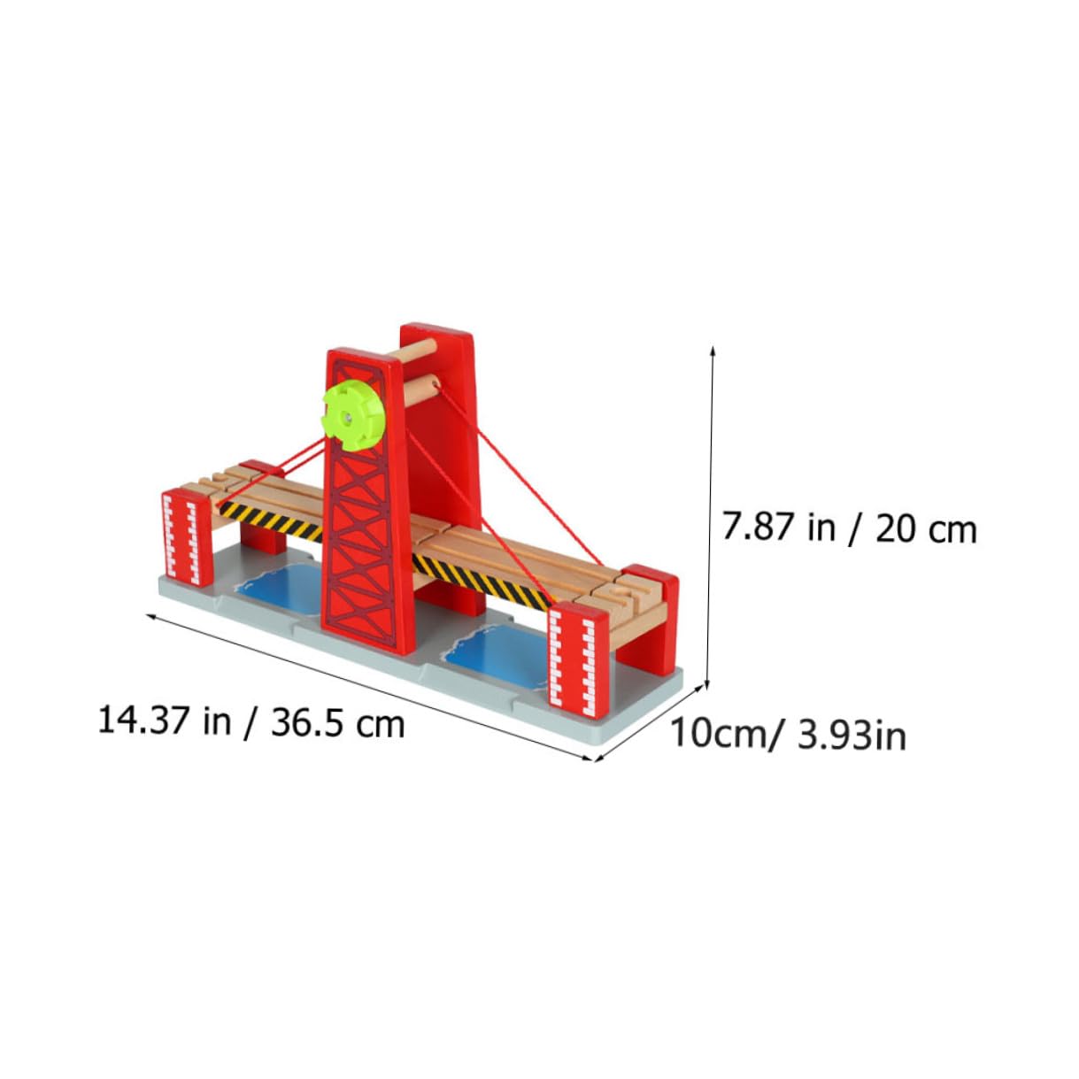 Alasum Ponte Levatoio Trenino in Legno Rosso, Binari Ferroviari Giocattolo