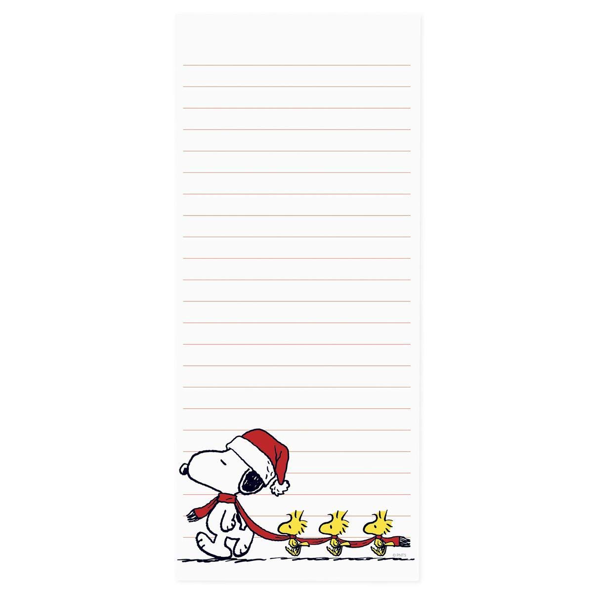 Graphique Snoopy Scarf Train Magnetic Notepad | 100 Tear-Away Sheets | Grocery, Shopping, To-Do List | Writing Pad for Fridge, Kitchen, Office | Lined
