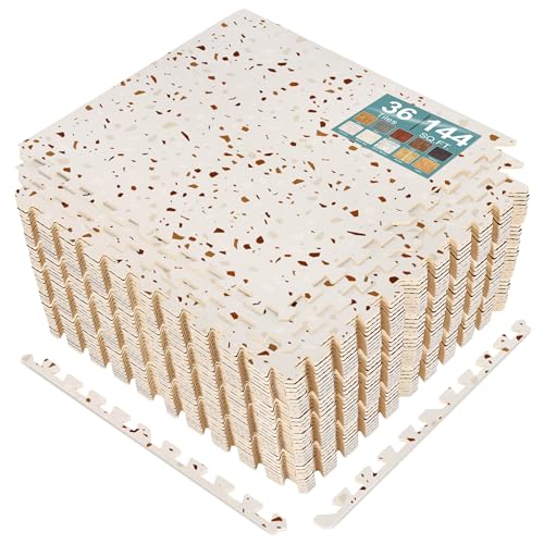 Sorbus 144 Sq. Ft. Wood Grain Floor Tiles Foam Mat