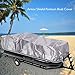 Pyle Universal Boat Adjustable Storage Cover - 17'-20'L to 96” Pontoon Boats Protection Custom Heavy Duty Waterproof Polyester Fabric, Snap Strap, Elastic Cord, Bag