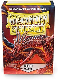 Dragon Shield ART11007 Matte Standard Size Sleeves 100pk-Red, Multicoloured