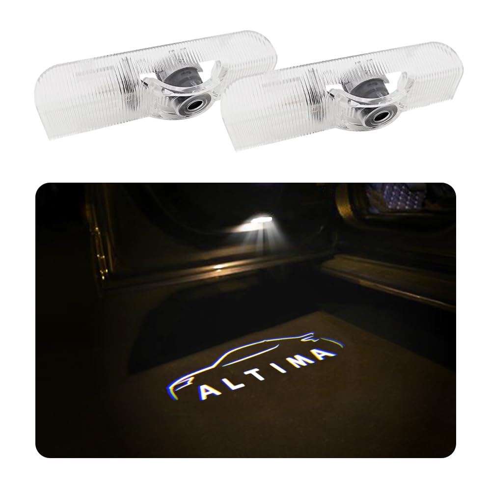 Car Door Logo Projector Lights LED Ghost Shadow Lights Puddle Lights 2PCS Car Accessories Compatible for Altima 2002-present (White)