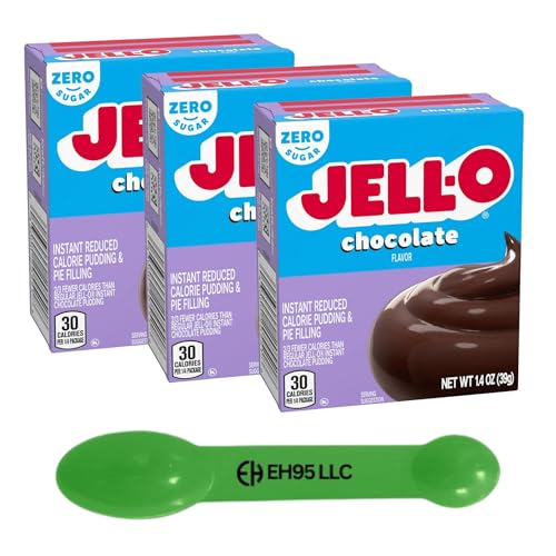 (Pack of 3) Jell-O Chocolate Flavor Zero Sugar Instant Pudding an...