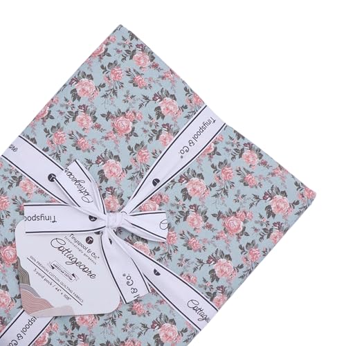 Tinyspool & Co. 100% American Cotton Fabric 3 Yard Cut Quilting Fabric Prewashed Preshrunk Yardage for Quilt Backing Borders Binding Sewing Crafts Cottagecore No.10 Vintage Green