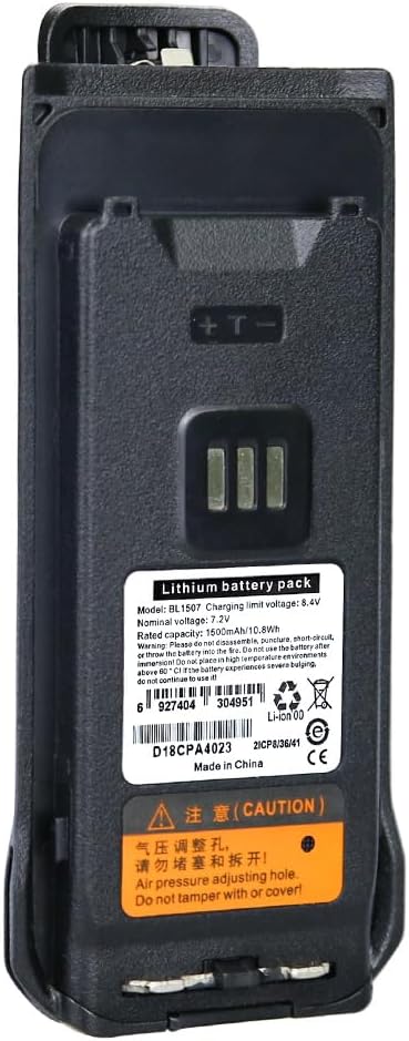 7.2V 1500mAh BL1507 Li-ion Battery for Hytera AP580 BP510 BP560 BP515 AP588 BP516 BP518 BP568 BP565 Portable Radio Replacement Battery with Belt Clip