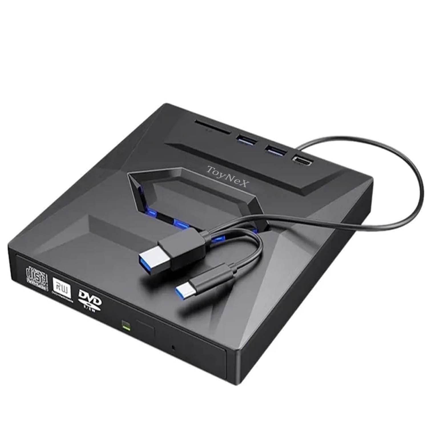 External CD/DVD Drive for Laptop, Type-C USB 3.0 Portable CD Player DVD Burner with SD Slot & USB Ports DVD 8X CD 24X Super Fast Speed for Laptop, Computer.(Black)-image-25