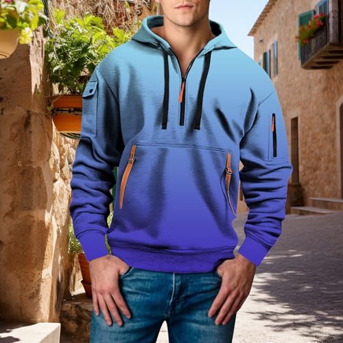 Chaquetones hombre invierno sudadera con capucha juvenil azul 2