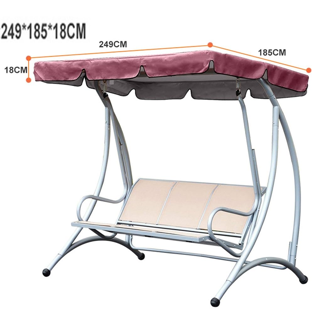 Baldacchino impermeabile Hollywood per dondolo a 3 posti, ricambio per tettuccio da giardino, tessuto Oxford 210D (celeste, 249 x 185 x 18 cm), accessorio per mobili da esterno durevole
