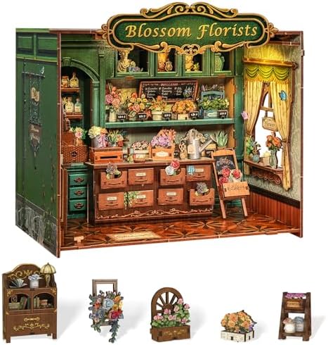 CUTEBEE Book Nook Kit – DIY Miniatur Haus Set, 3D Puzzle Erwachsene (Blossom Florists)