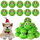 Syhood 16 Pcs Christmas Snowball Dog Toys 3 Funny Puppy Dog Balls Snow Fight Plush Stuffed Pet Toys for Xmas Indoor Outdoor Winter Interactive Games Small & Middle Pet Chew Gifts(Monster Face)