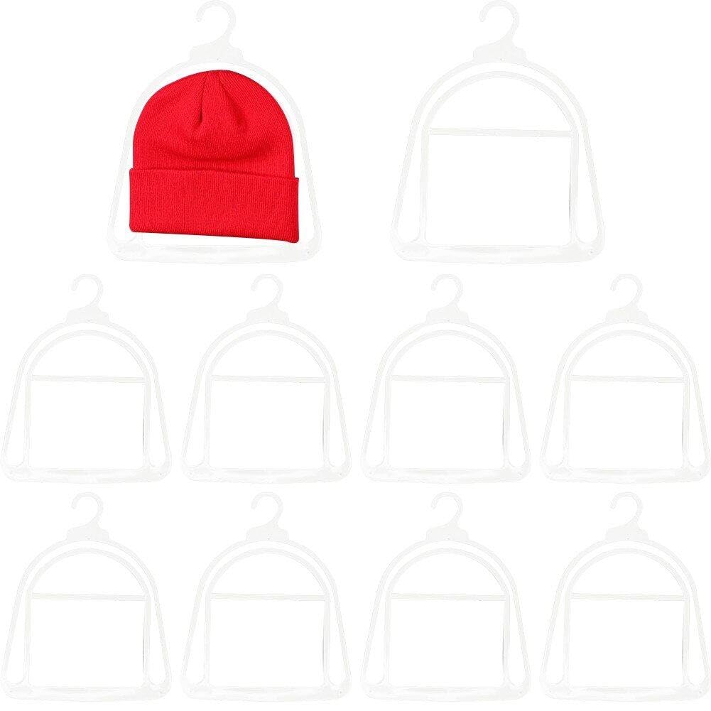 Support de rangement pour placard de casquette et bonnet, lot de 10 cintres transparents