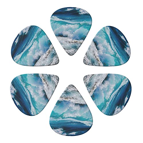 Lot de 6 médiators imprimés Water Waves pour guitare acoustique, guitare électrique avec boîte de rangement - Les Beatles, Paul McCartney, John Lennon, RIngo Starr, George Harrison Lot de 6 médiators imprimés Water Waves pour guitare acoustique, guitare électrique avec boîte de rangement – Image 5