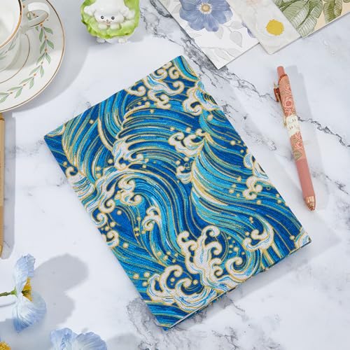SUPERFINDINGS Book Cover Sleeve A5 Paperback Book Protector with Japanese Wave Royal Blue Book Sleeve Washable Book Cover Fabric Novel Book Sleeve for Book Lovers 14.9x21.8cm - Image 4
