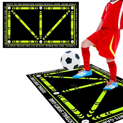 WTZWYFWJ Tapis D'entraînement De Pas De Football,60 X 90 Cmtapis D'entraînement Football Antidérapant,Vert Tapis De Football,Accessoires Football...