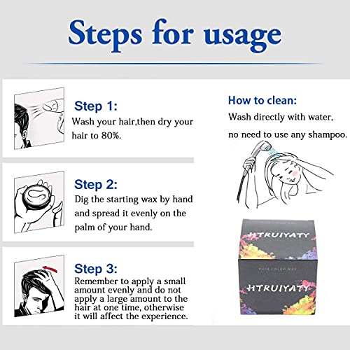 Unisex Hair Color Dye Wax Wash Out Styling Cream Mud Instant Hair Wax For Party, Cosplay Halloween-Brown #TOP6