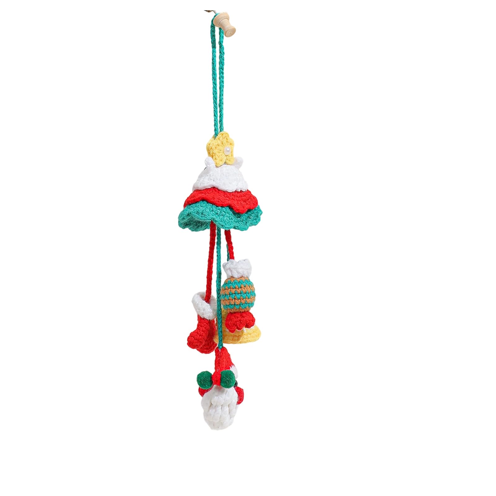 Hsioluted N Artisanal Weave Christmas Tree Decoratio Soft Yar Decoratio For Vacatio Home Deck Crochet Ornaments