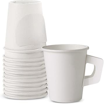 Disposable Tea Cups for Tea Party,8 Oz Paper Coffee Cups with Handles